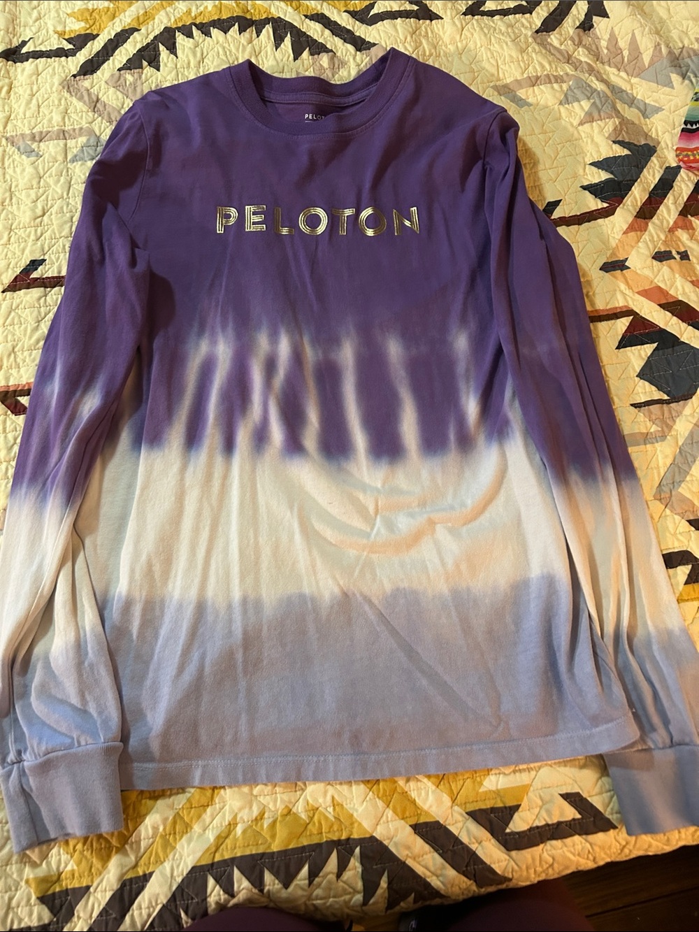 Peloton Purple-to-White Ombre Long Sleeve Tee